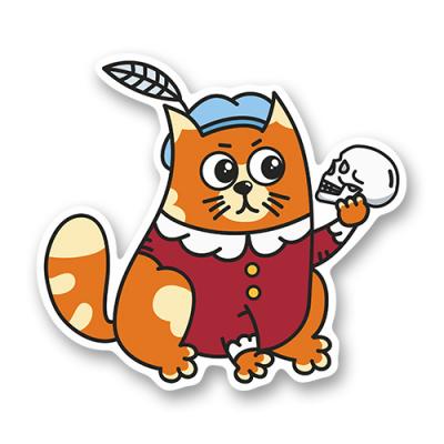 Стикер "Рыжий котик актер"