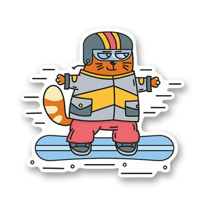 Стикер "Котик сноубордист"