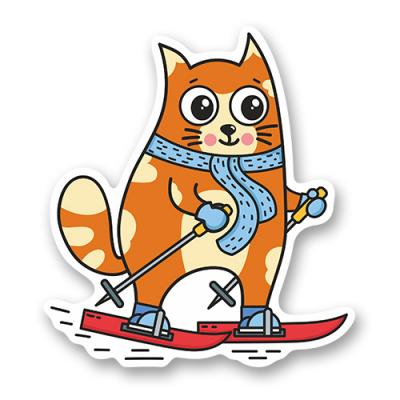 Стикер "Котик лыжник"
