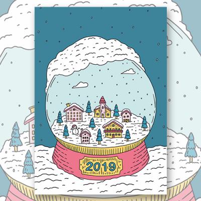 Открытка "2019"