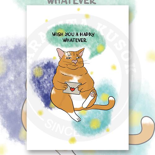Открытка "whatever cat"