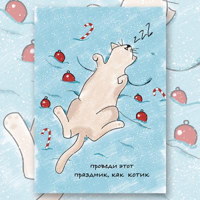 Открытка "котик"