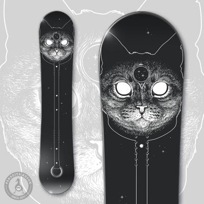 Наклейка на сноуборд "Кошка"
