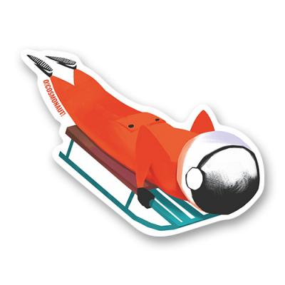 Стикер "Космонавт на санках"