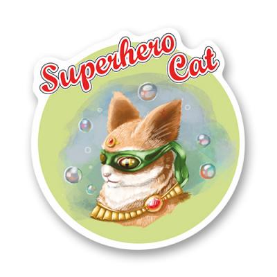 Стикер "Супергеройский котик"