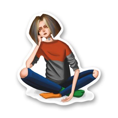Стикер "Скучающая девушка"