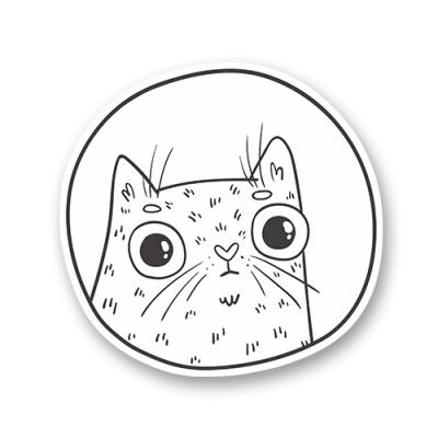 Стикер "Котя ч/б"