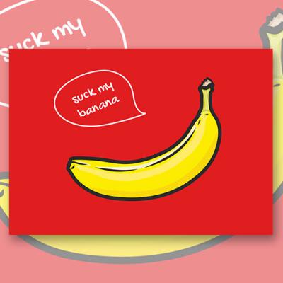 Открытка "suck my banana"