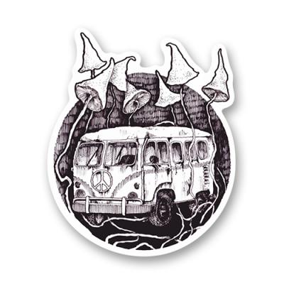 Стикер "Автобус с грибами"