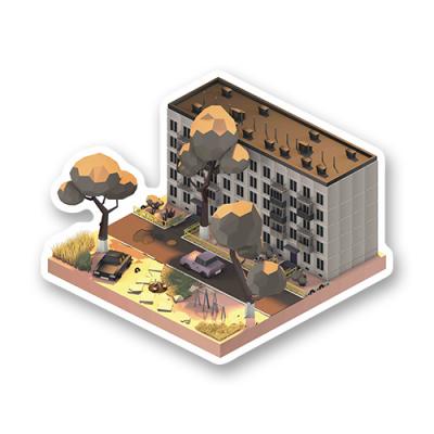 Стикер "Low Poly Хрущевка"