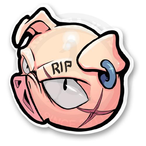 Розовая свинка вандал RIP