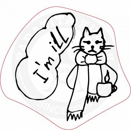 Стикер &laquo;Болеющий кот&raquo;