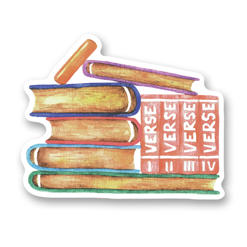Стопка книг. Акварель