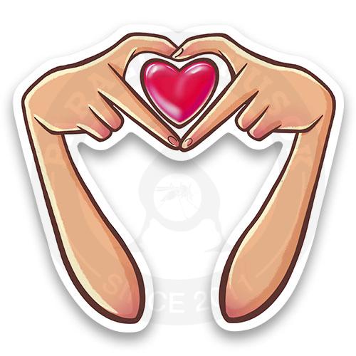 Стикер &laquo;Сердце жест руками&raquo;