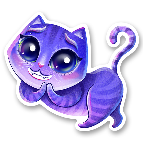 Фиолетовый кот