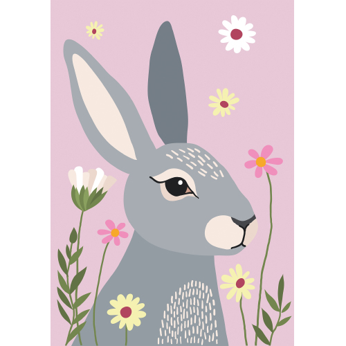 A hare with flowers