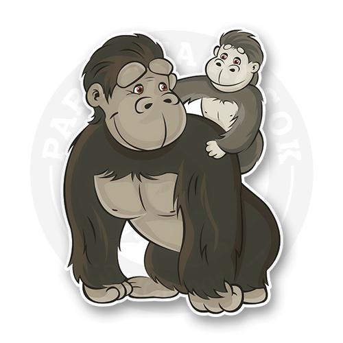 Стикер &laquo;Горилла с сыном&raquo;