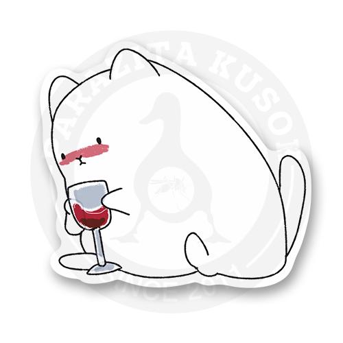 Стикер "Грустный котик  с винишком"