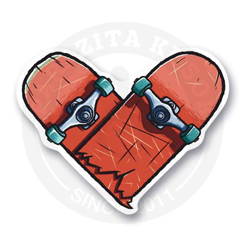 Сломанный скейт-сердце