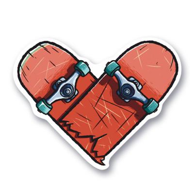 Сломанный скейт-сердце