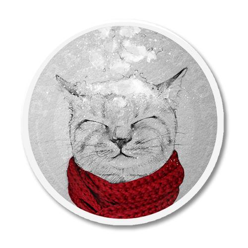 Стикер Кот зимой