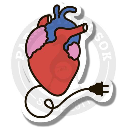 Стикер Сердце с проводом