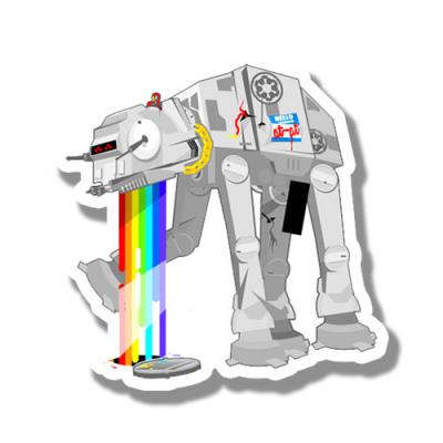 Стикер "AT-AT и люк" / "Star Wars"