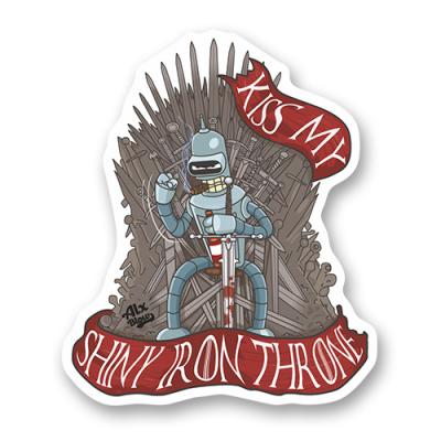 Стикер "Бендер на железном троне" / "Futurama" / "Game of Thrones"