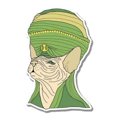 Стикер Надменный кот сфинкс