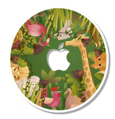 Наклейка на MacBook &laquo;Животные в Джунглях&raquo;