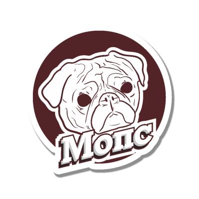 Стикер &laquo;Мопс&raquo;
