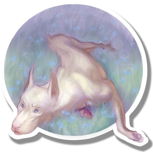 Белый доберман