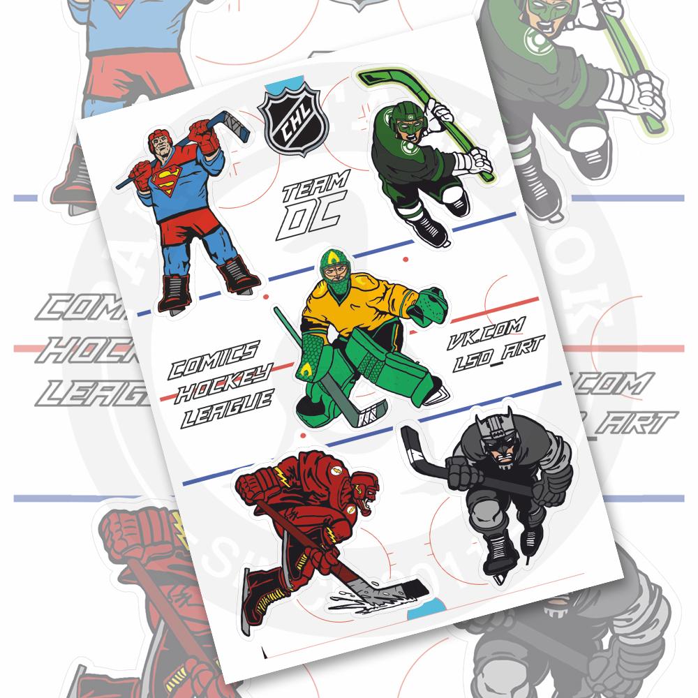 Стикерпейдж "Comics hockey league. Team DC"