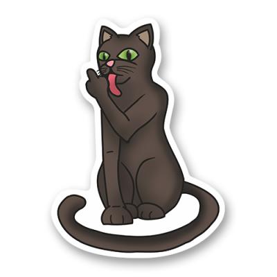 Стикер "Котик пофигист"