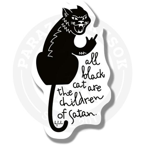Стикер Черный кот