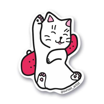 Стикер "Котик со скейтом"