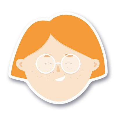 Стикер Девочка в очках