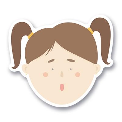 Стикер Девочка с хвостиками