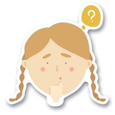 Стикер Девочка с косичками