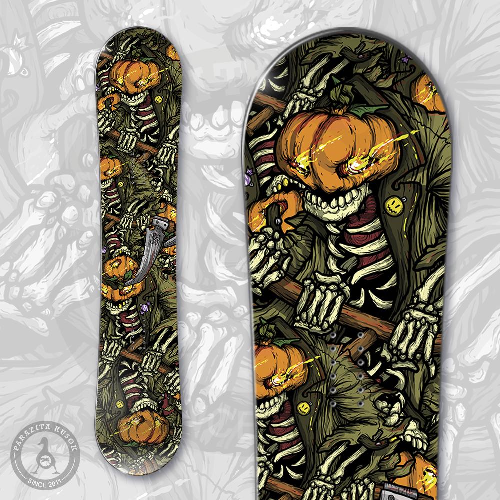 Наклейка на сноуборд "Тыква"