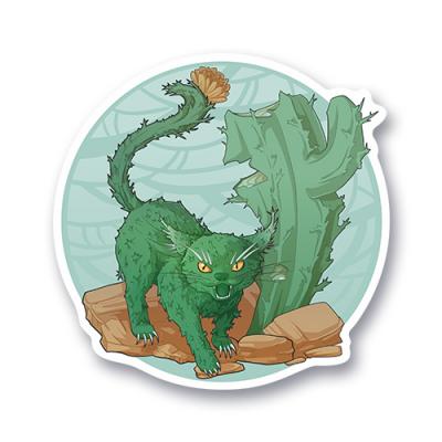 Стикер Кот-кактус