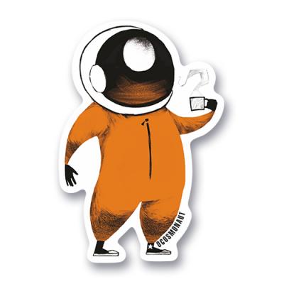 Стикер "Космонавт с кофе"
