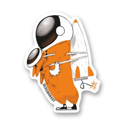 Стикер "Космонавт и Звёздочка хотят отправиться в космос"